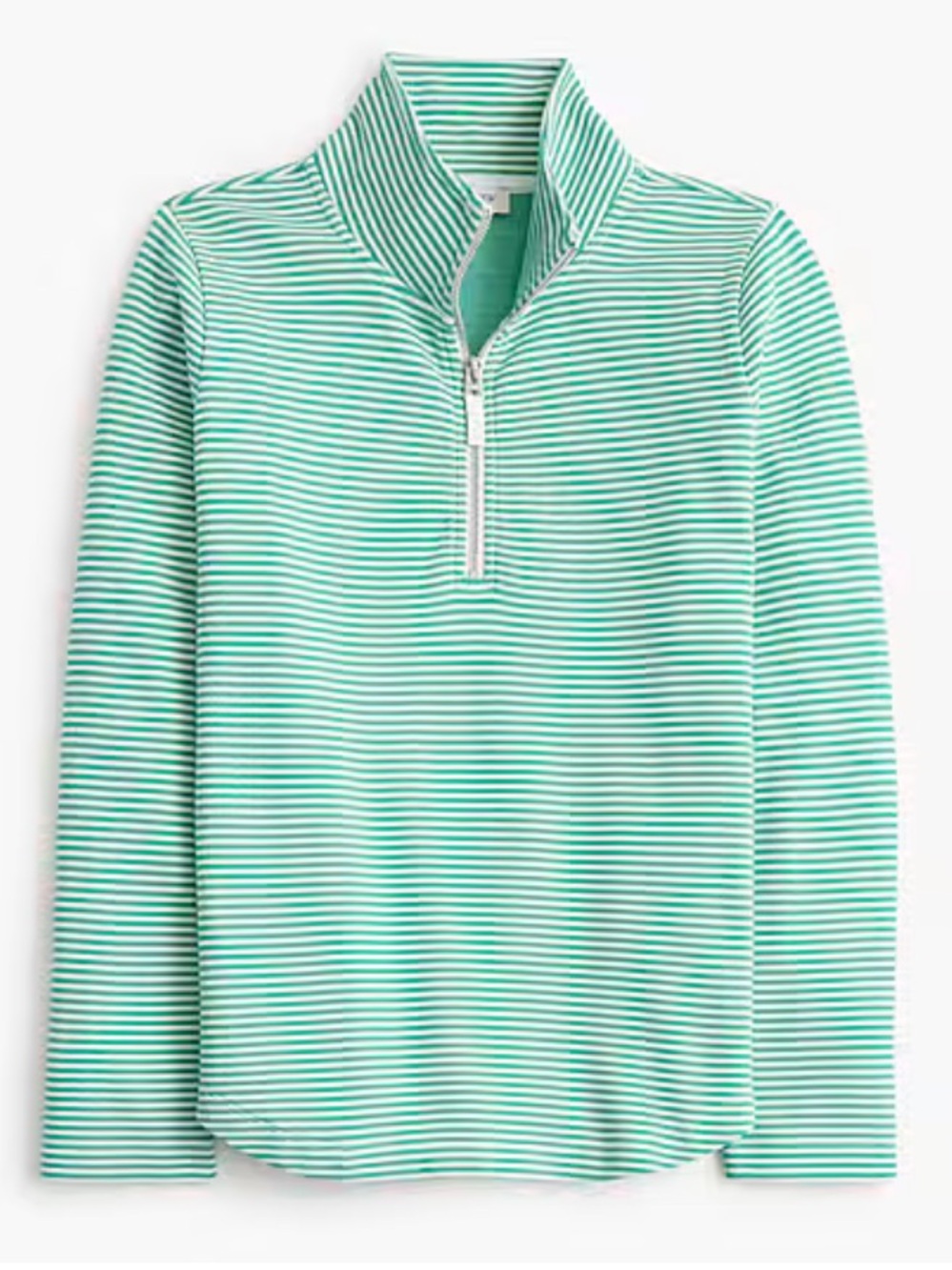 Striped terry half zip pullover NWT Small